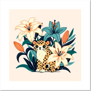 Lilies and leopard Posters and Art